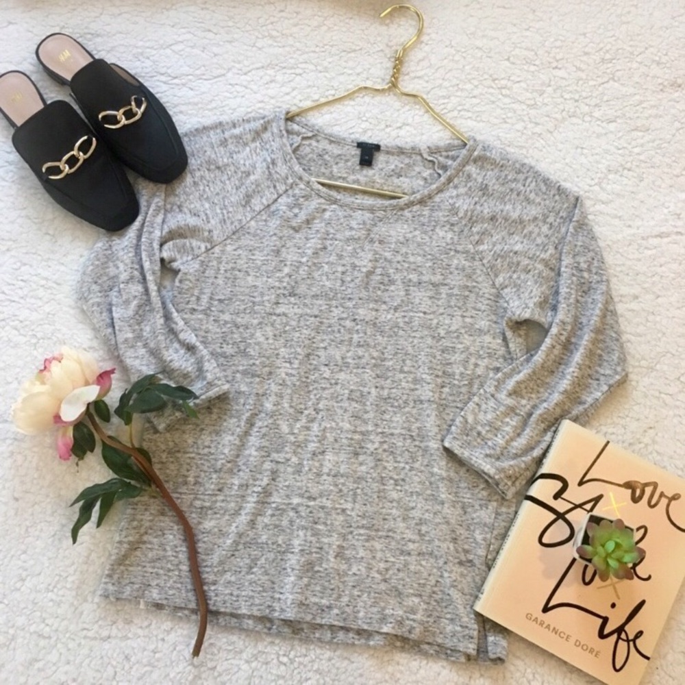 “J. Crew" French Terry Lightwieght Grey Top